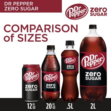 Dr Pepper Zero Sugar Soda 6 pk Bottles