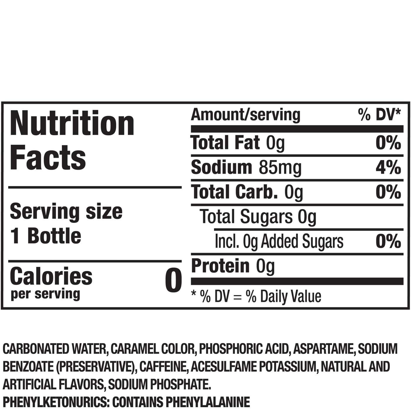 Dr Pepper Zero Sugar Soda 6 pk Bottles; image 6 of 6