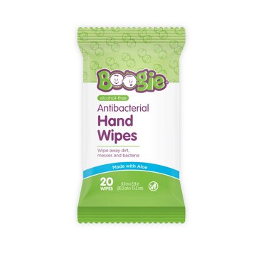 Boogie Hands Antibacterial Hand Wipes, 20 ct