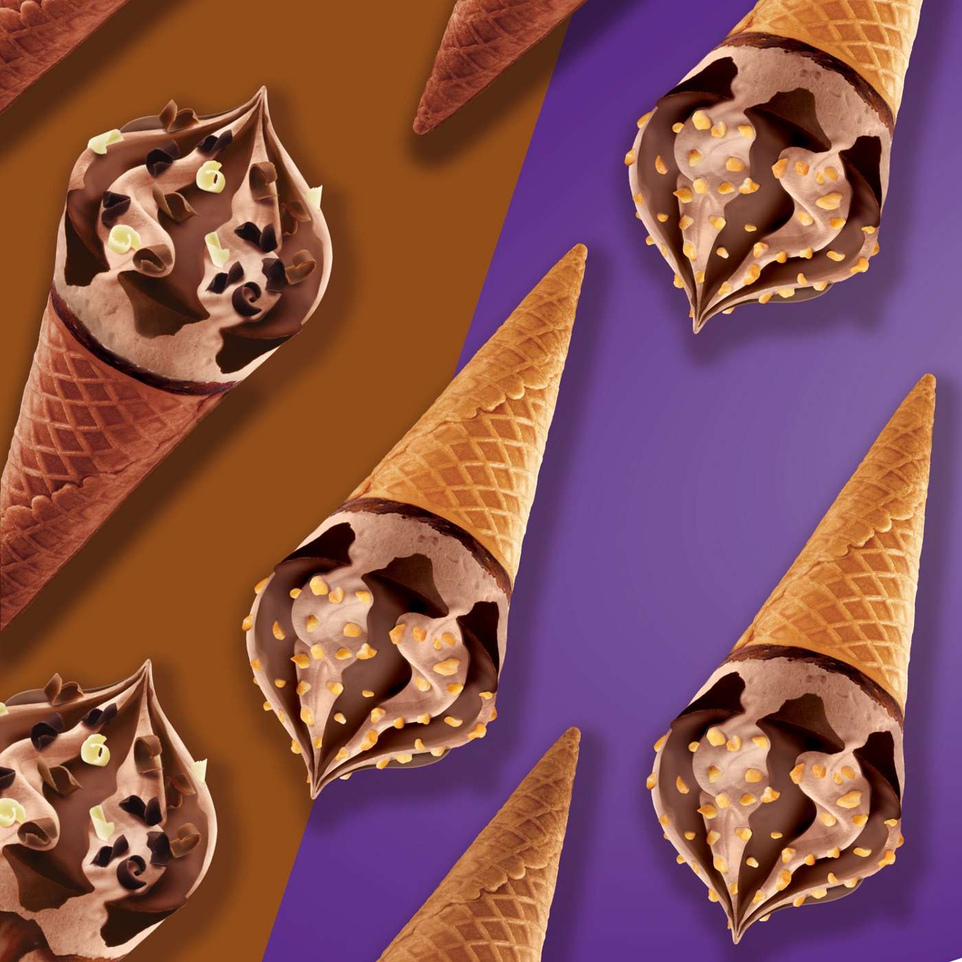 Klondike Classic Chocolate And Double Down Chocolate Frozen Dairy Dessert Cones Shop Cones