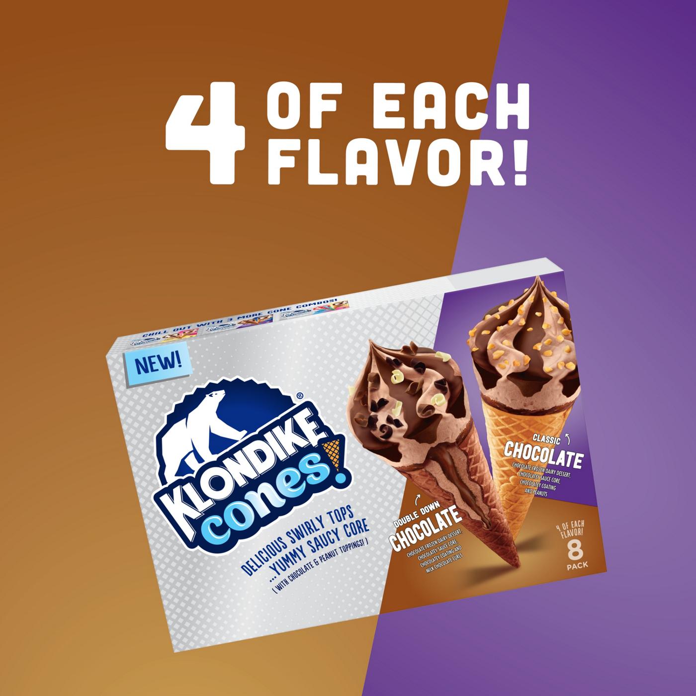 Klondike Classic Chocolate & Double Down Chocolate Frozen Dairy Dessert Cones; image 6 of 10