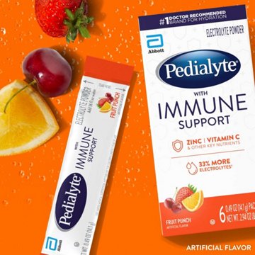 Pedialyte with Immune Support Electrolyte Powder Packs - Fruit Punch, 6 ct