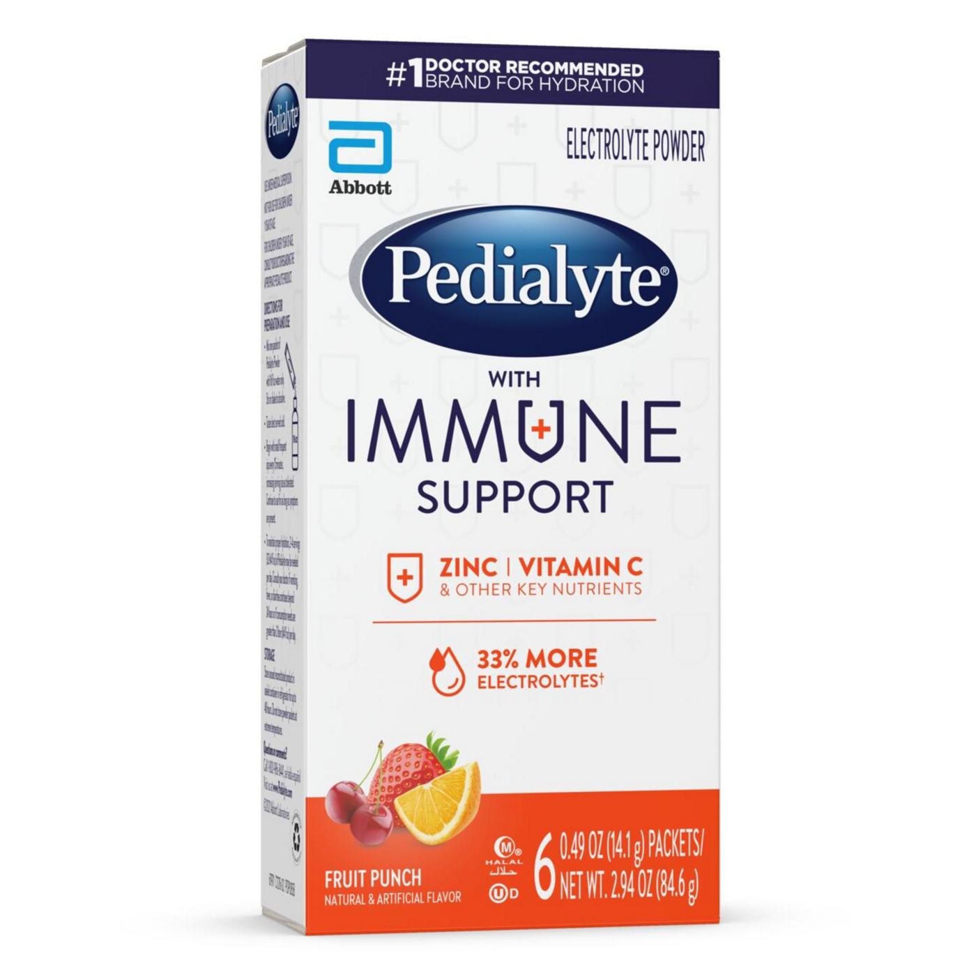 Pedialyte with Immune Support Electrolyte Powder Packs - Fruit Punch; image 5 of 7