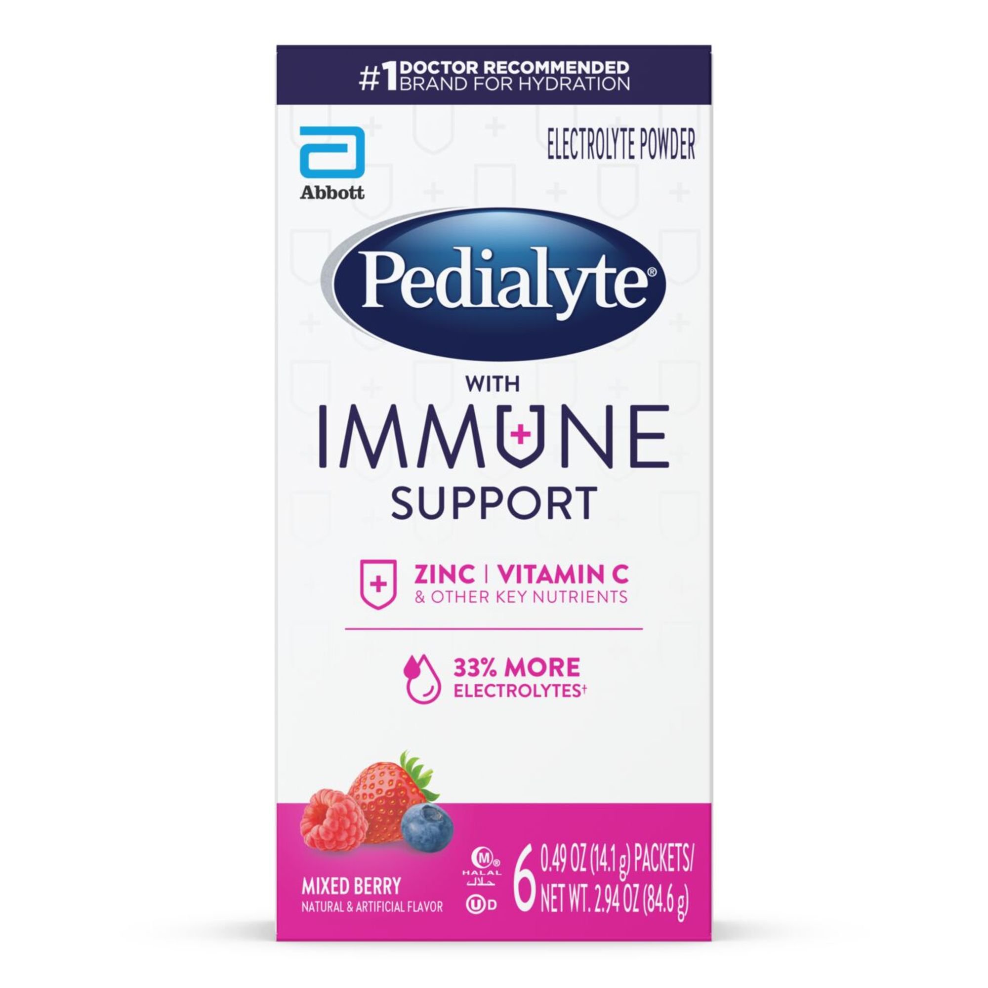 Pedialyte Immune Support Electrolyte Powder Mixed Berry Packets Shop