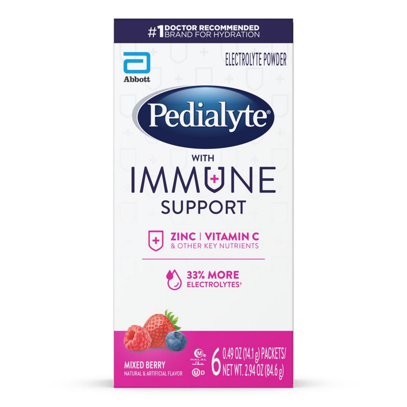 Pedialyte with Immune Support Electrolyte Powder Packs - Mixed Berry; image 1 of 7