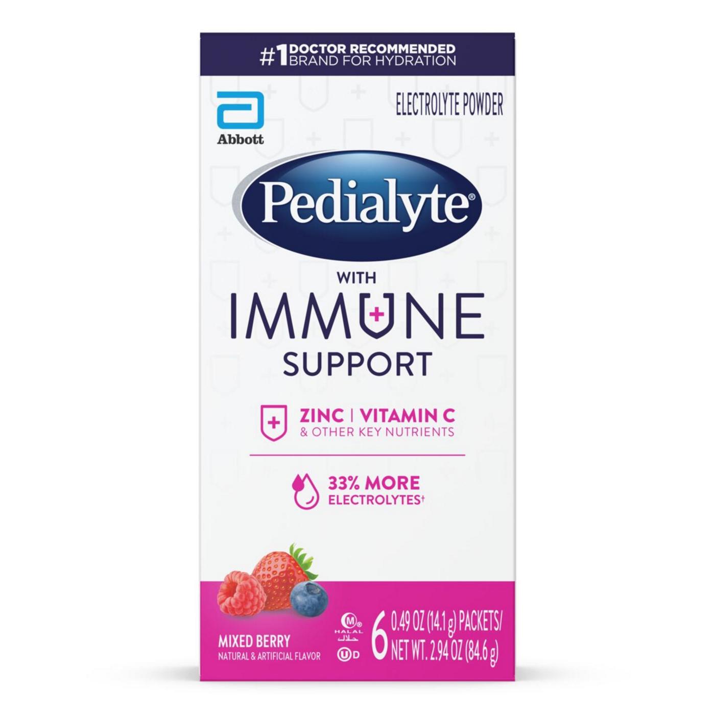 Pedialyte with Immune Support Electrolyte Powder Packs - Mixed Berry; image 1 of 8
