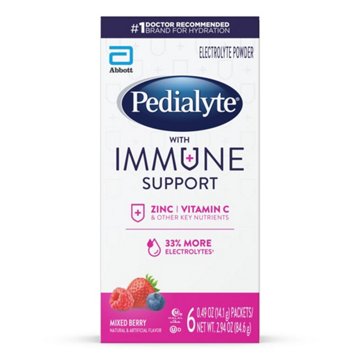 Pedialyte with Immune Support Electrolyte Powder Packs - Mixed Berry, 6 ct