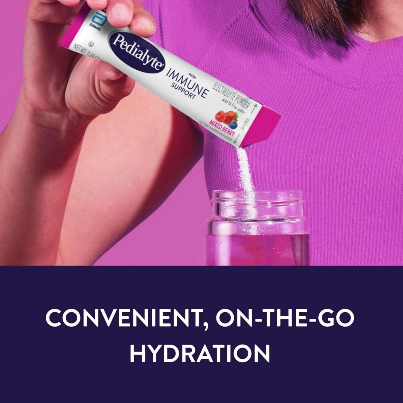 Pedialyte with Immune Support Electrolyte Powder Packs Mixed Berry