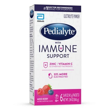 Pedialyte with Immune Support Electrolyte Powder Packs - Mixed Berry, 6 ct