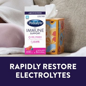 Pedialyte with Immune Support Electrolyte Powder Packs - Mixed Berry, 6 ct
