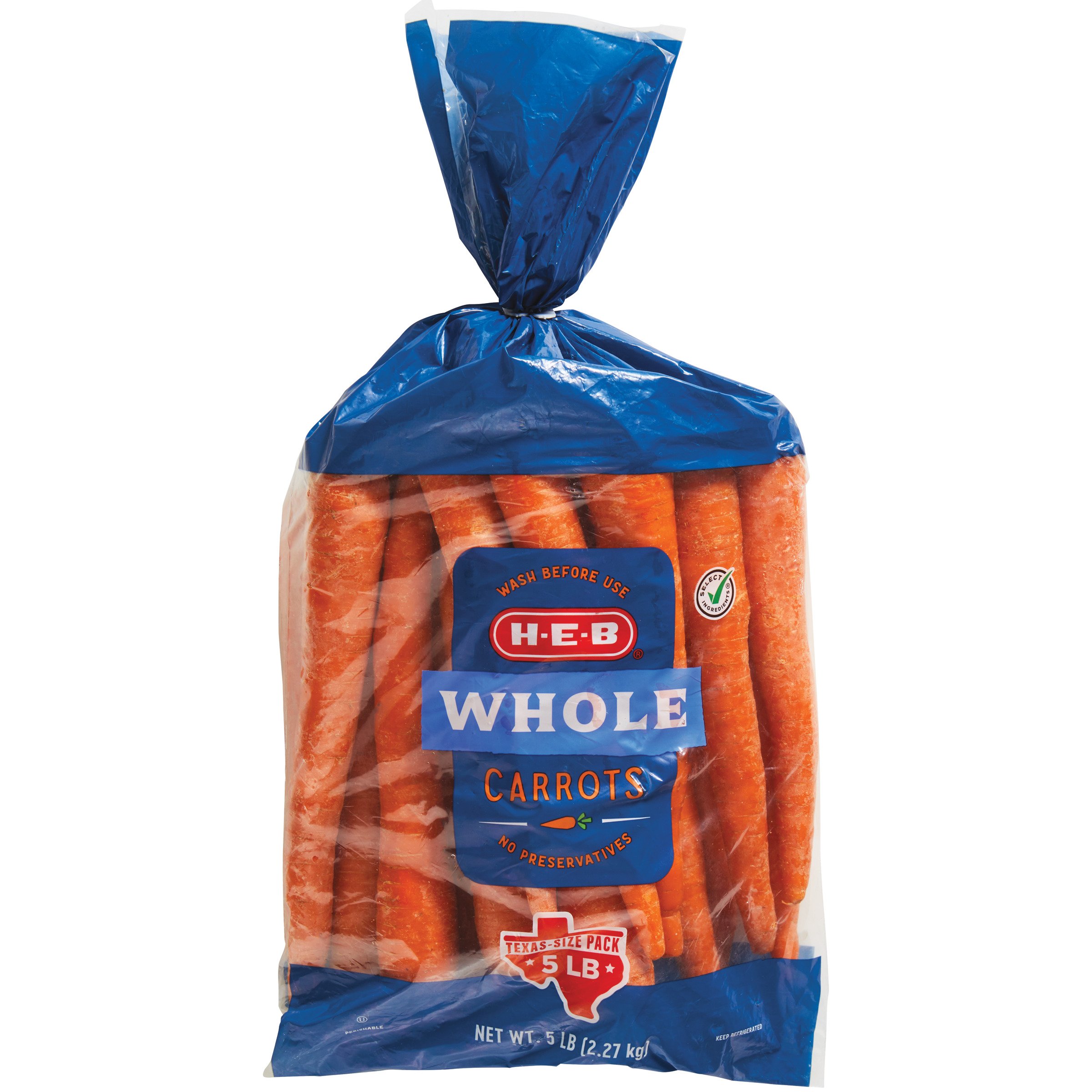 Fresh Whole Carrots - Texas-Size Pack, 5 lb bag