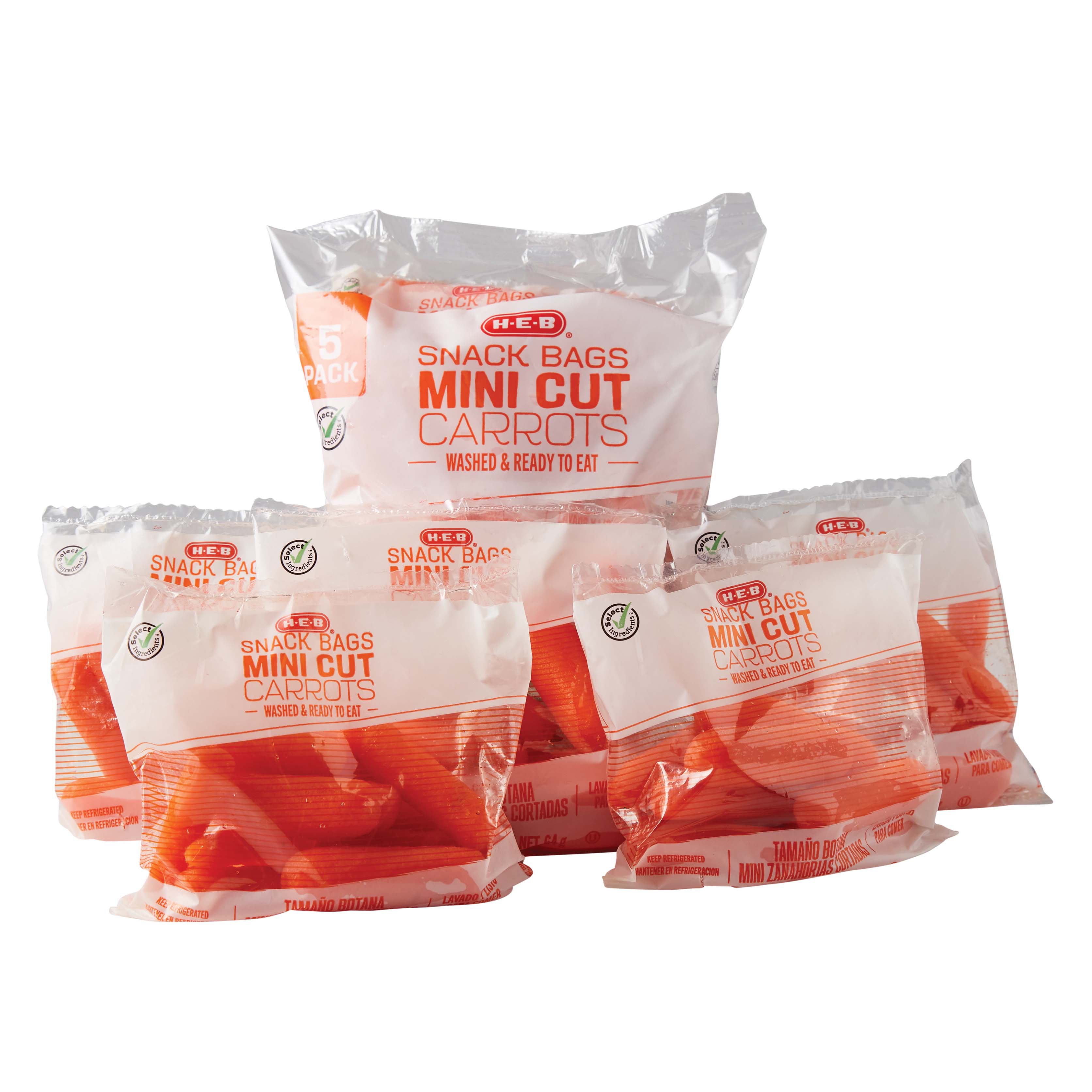 H-E-B Snack Bags - Fresh Mini Cut Carrots - Shop Potatoes & Carrots At ...