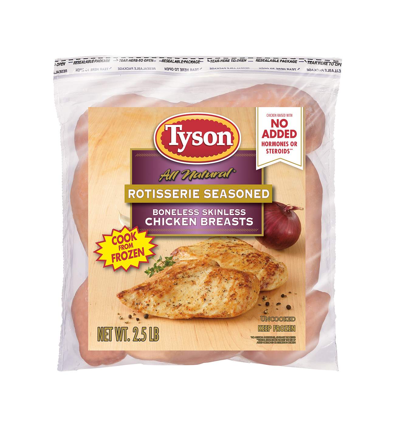 Tyson Frozen Rotisserie Seasoned Boneless Skinless Chicken Breasts; image 1 of 2