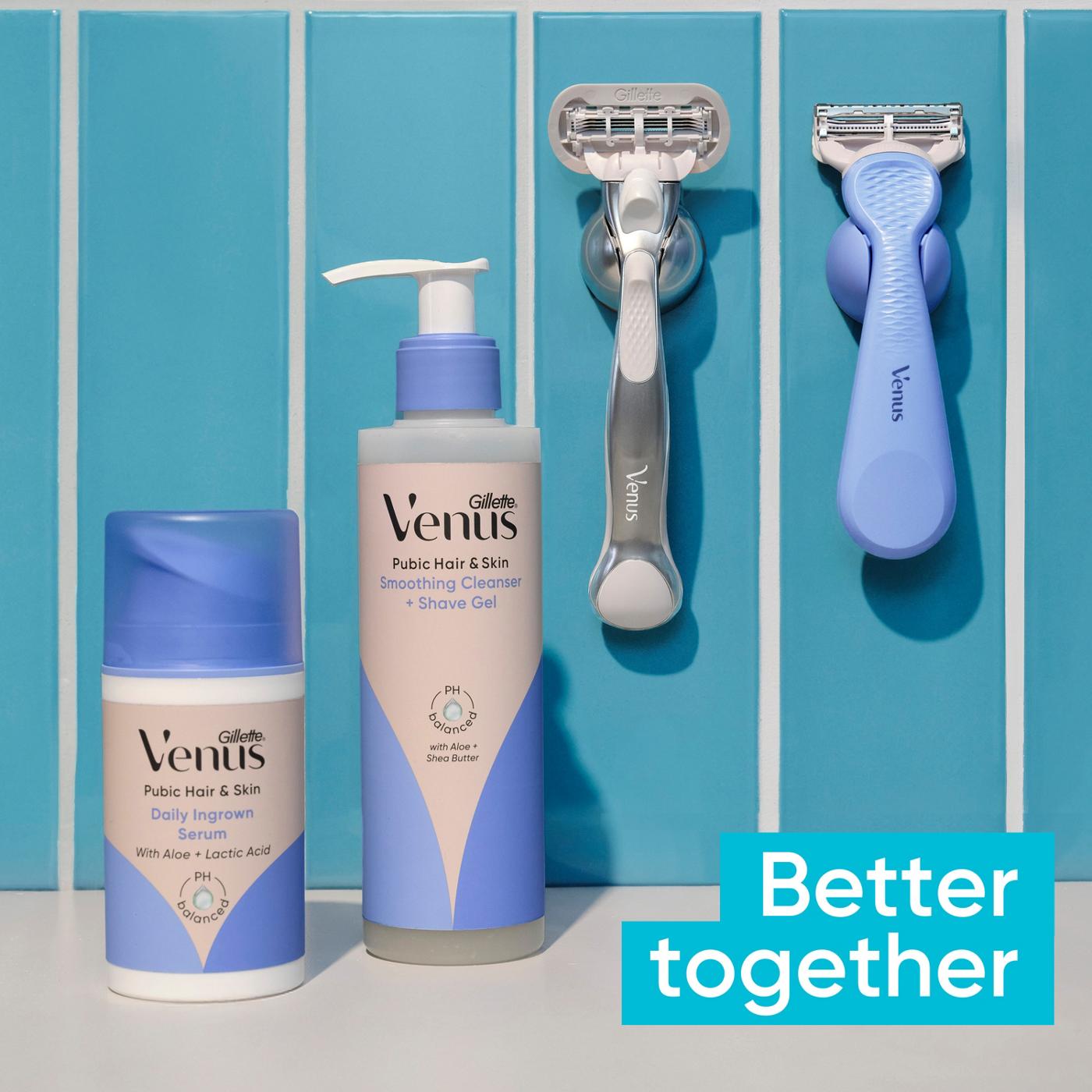 Venus for Pubic Hair & Skin, Bikini Razor Handle + 2 Blade Refills for Women; image 4 of 18