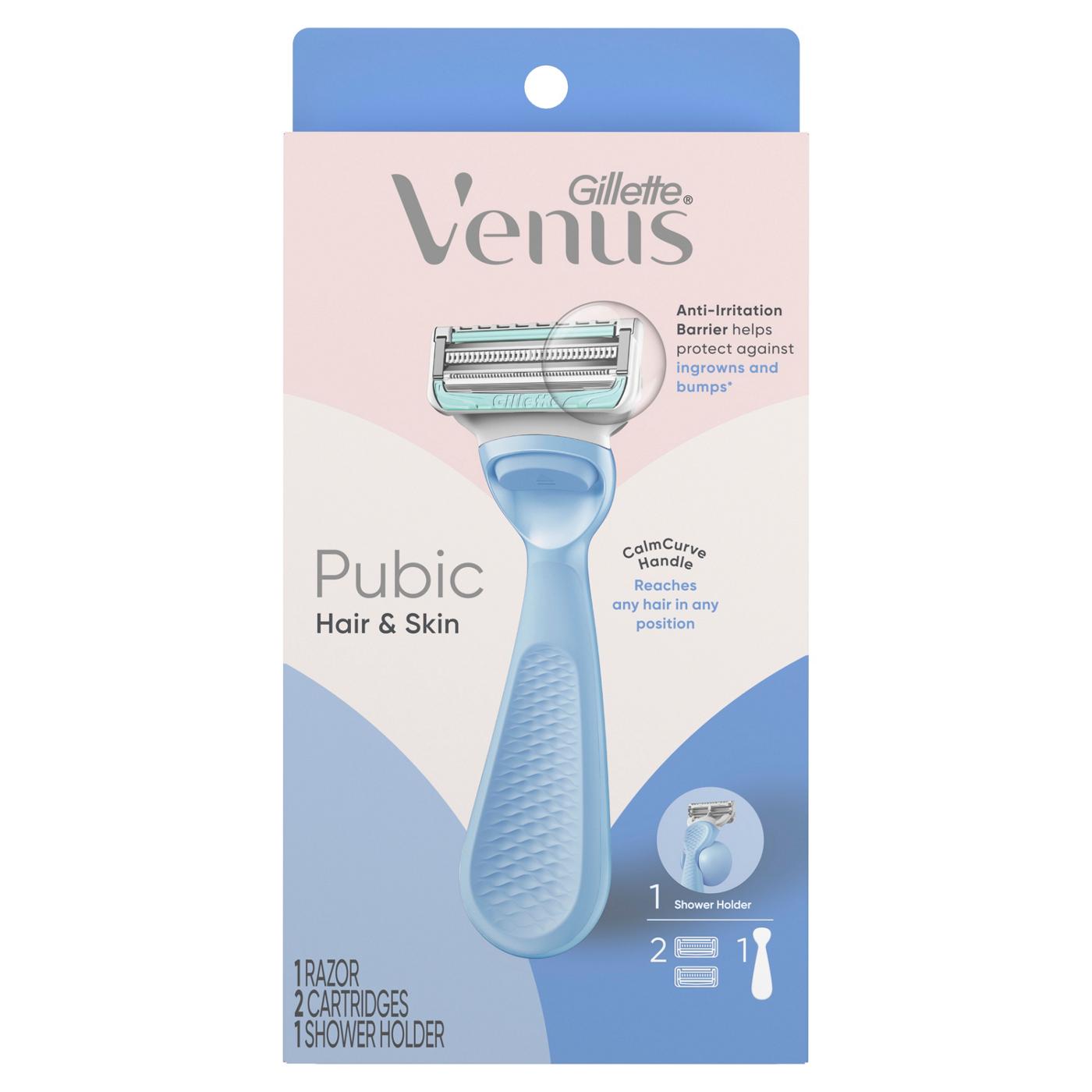 Venus for Pubic Hair & Skin, Bikini Razor Handle + 2 Blade Refills for Women; image 7 of 18