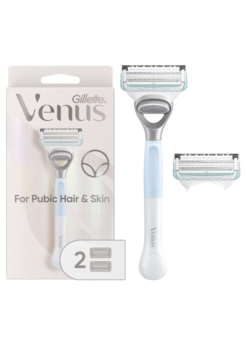 Gillette Venus Pubic Hair & Skin Razor + 2 Blade Refills; image 3 of 9