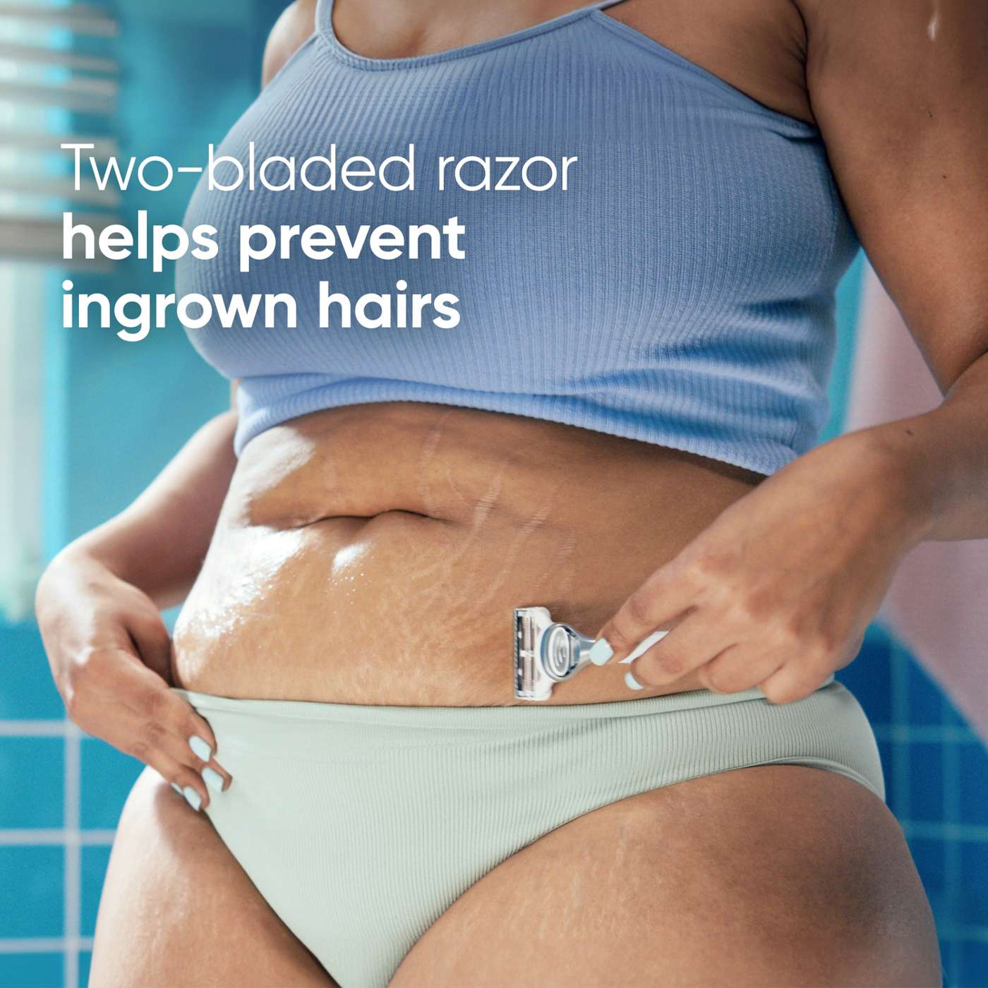 Gillette Venus Pubic Hair & Skin Razor + 2 Blade Refills; image 4 of 9