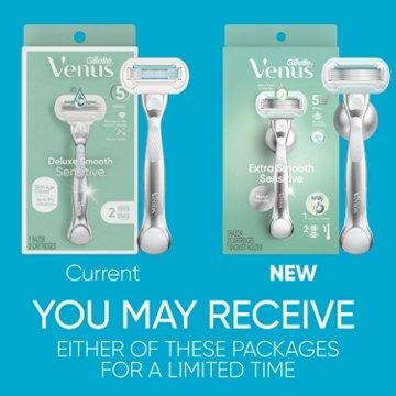 Venus Extra Smooth Sensitive Women's Razor + 2 Blade Refills + Shower Holder