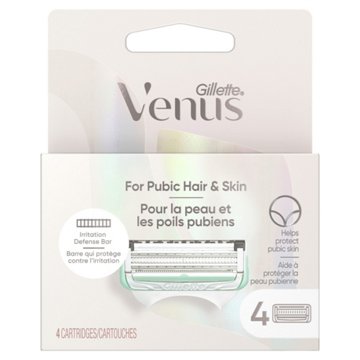 Gillette Venus Pubic Hair & Skin Razor Blade Refills, 4 ct