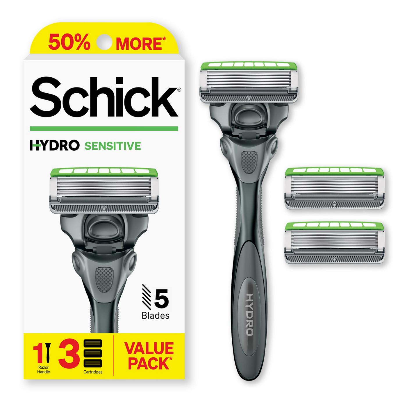 Schick Hydro Sensitive Men's 5 Blade Razor Start Kit - 3 Refills; image 4 of 10
