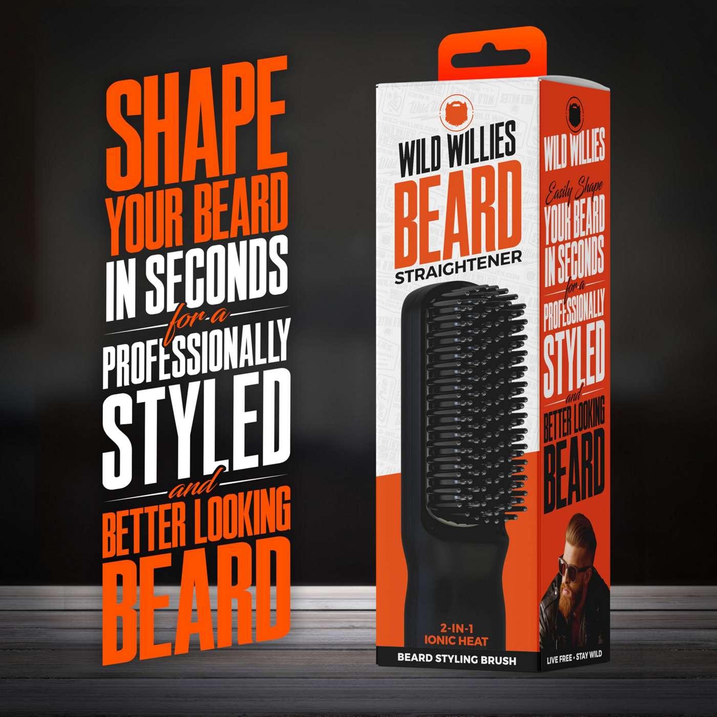 Wild Willies Heated 2-In-1 Ionic Beard Styling Brush; image 3 of 6