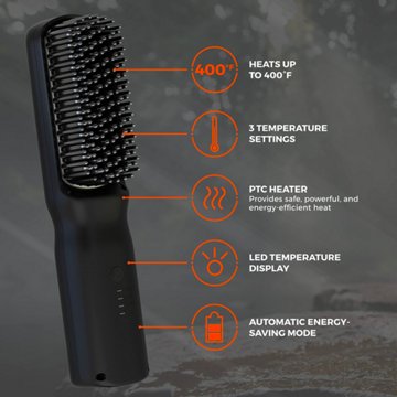 Wild Willies Heated 2-In-1 Ionic Beard Styling Brush
