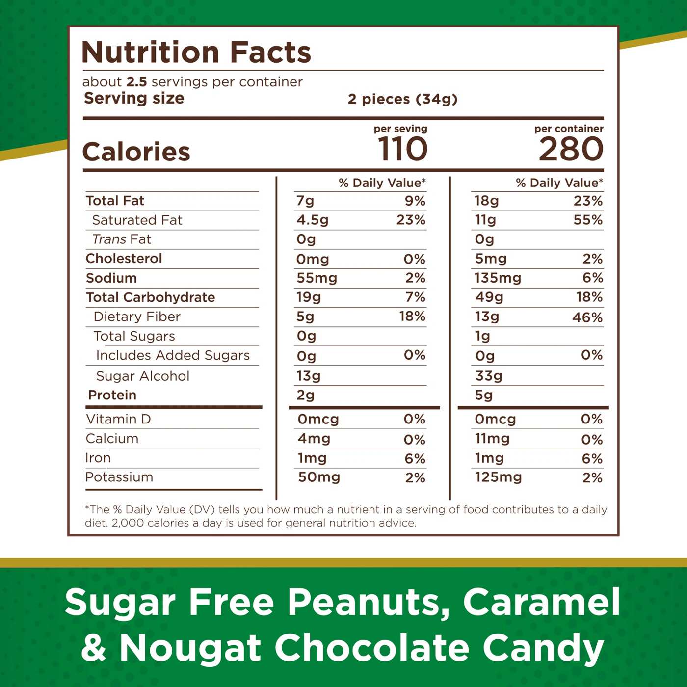 Russell Stover Sugar Free Peanuts Caramel & Nougat Chocolate Candy; image 4 of 8