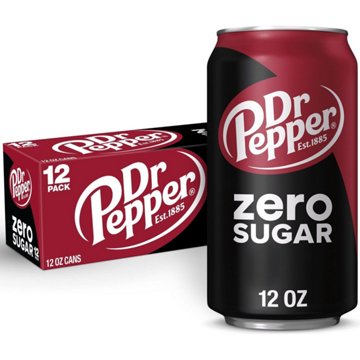Dr Pepper Zero Sugar Soda 12 pk Cans