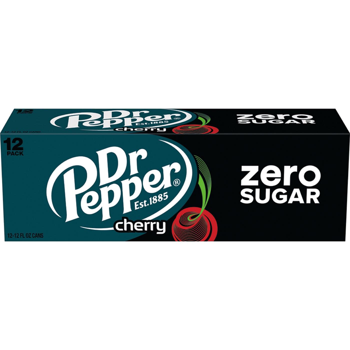 Dr Pepper Cherry Zero Sugar Soda 12 oz Cans; image 1 of 8