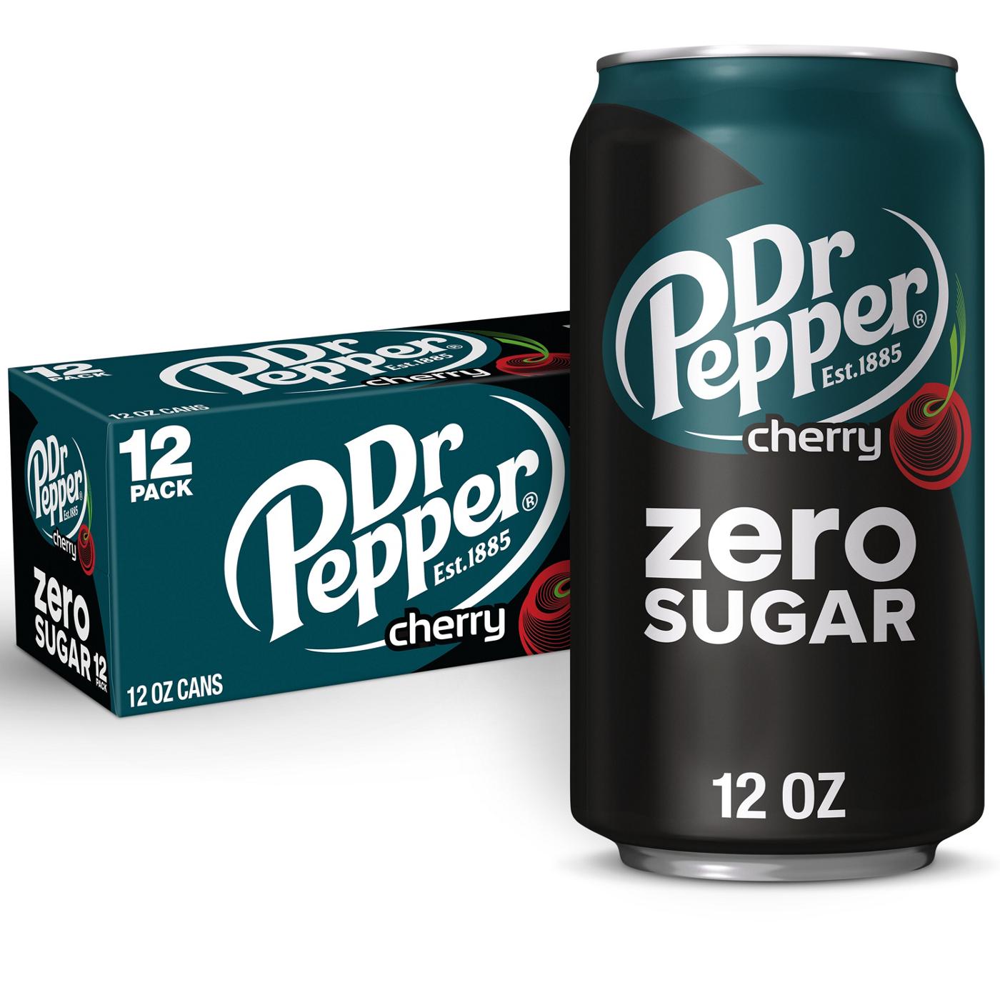 Dr Pepper Cherry Zero Sugar Soda 12 oz Cans; image 6 of 8