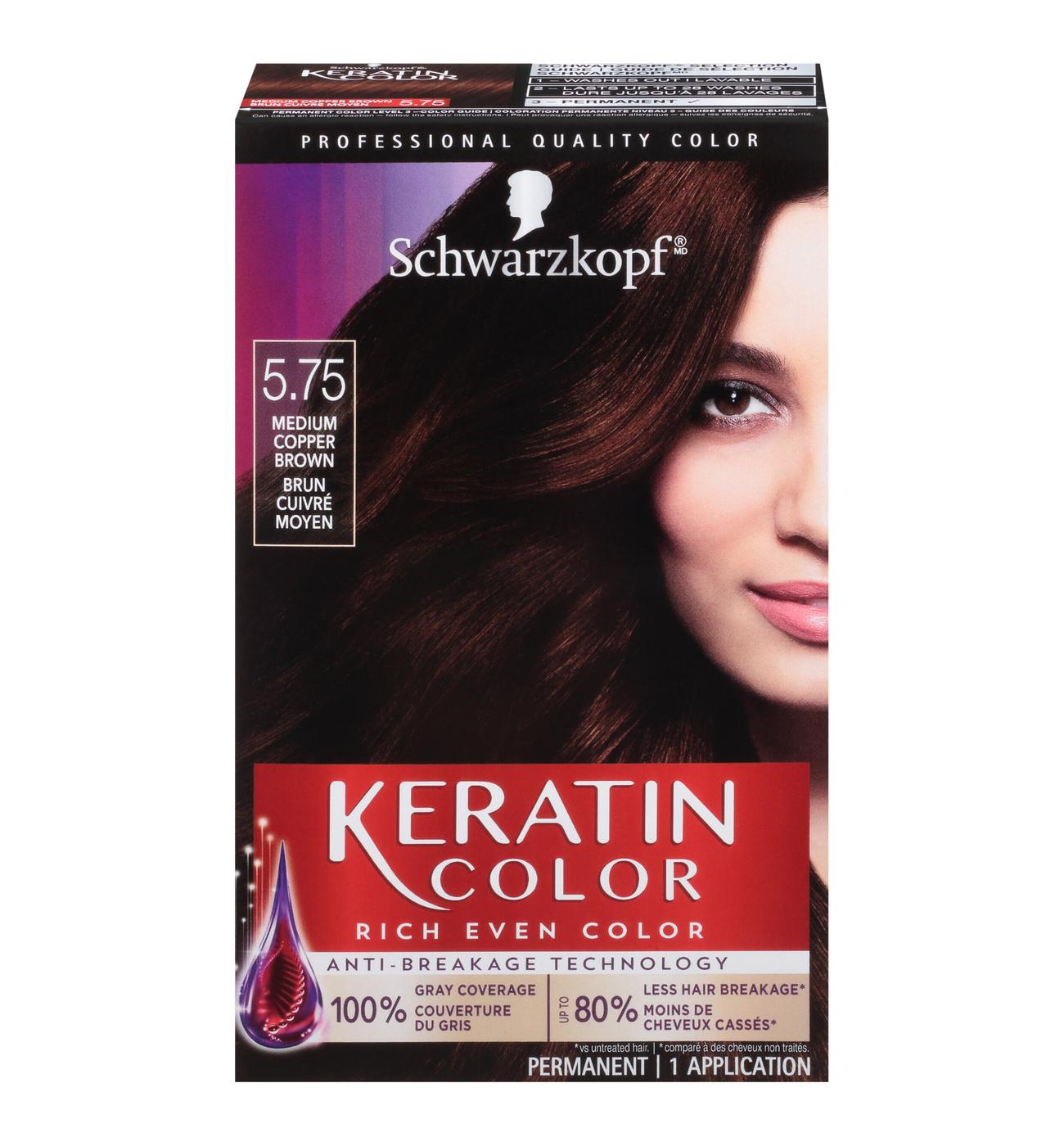 Schwarzkopf Keratin Color Permanent Hair Color - 5.75 Medium Copper Brown; image 1 of 2