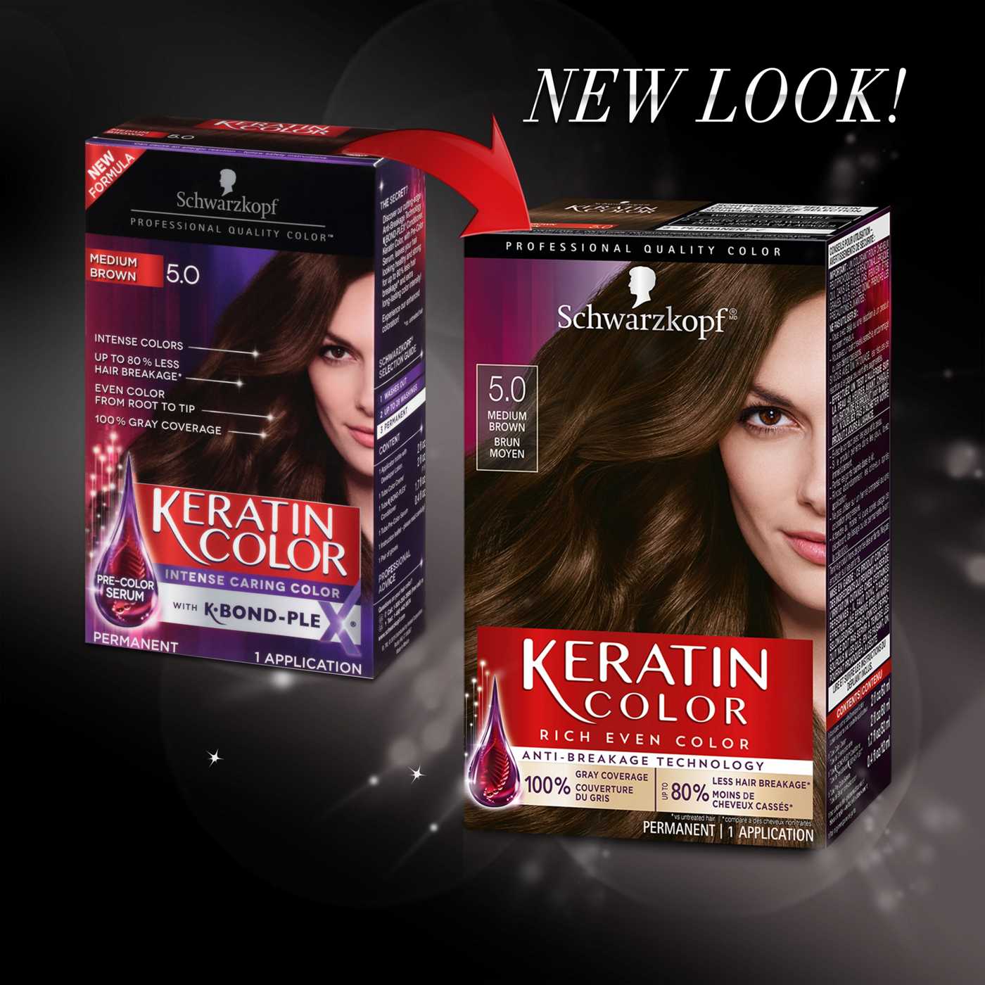 Schwarzkopf Keratin Color Permanent Hair Color Cream, 5.0 Medium Brown; image 3 of 5