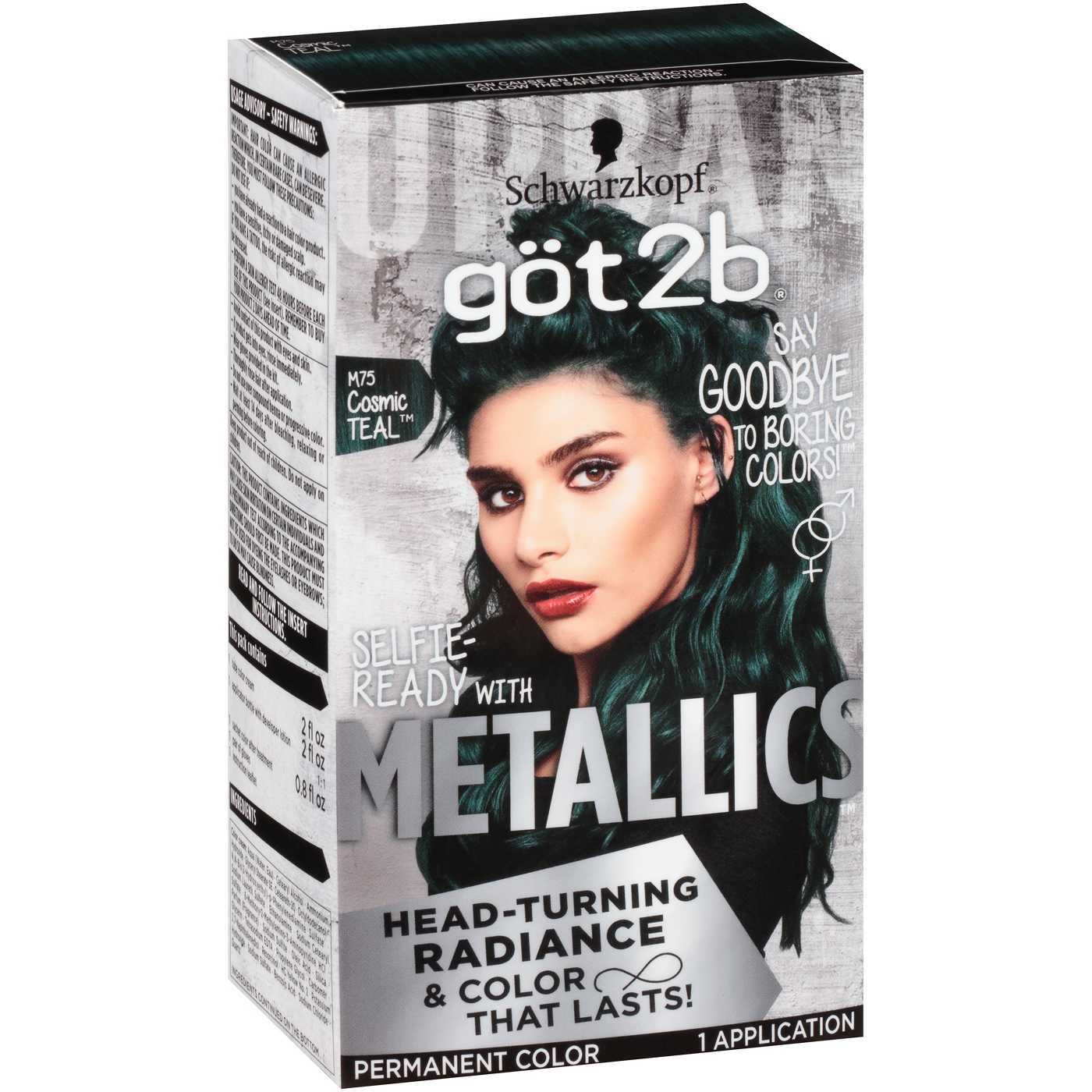 Got2b Metallics Permanent Hair Color, M75 Cosmic Teal; image 2 of 3