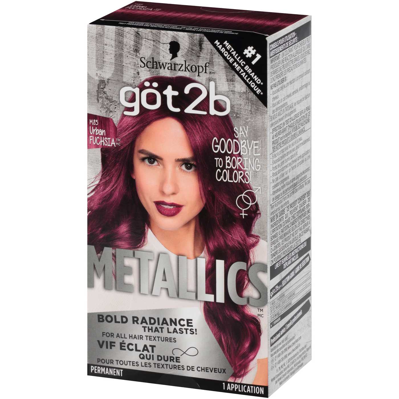 Got2b Metallics Permanent Hair Color, M85 Urban Fuchsia; image 3 of 4