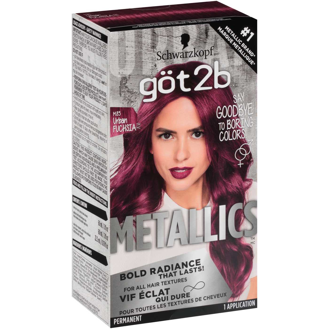 Got2b Metallics Permanent Hair Color, M85 Urban Fuchsia; image 4 of 4