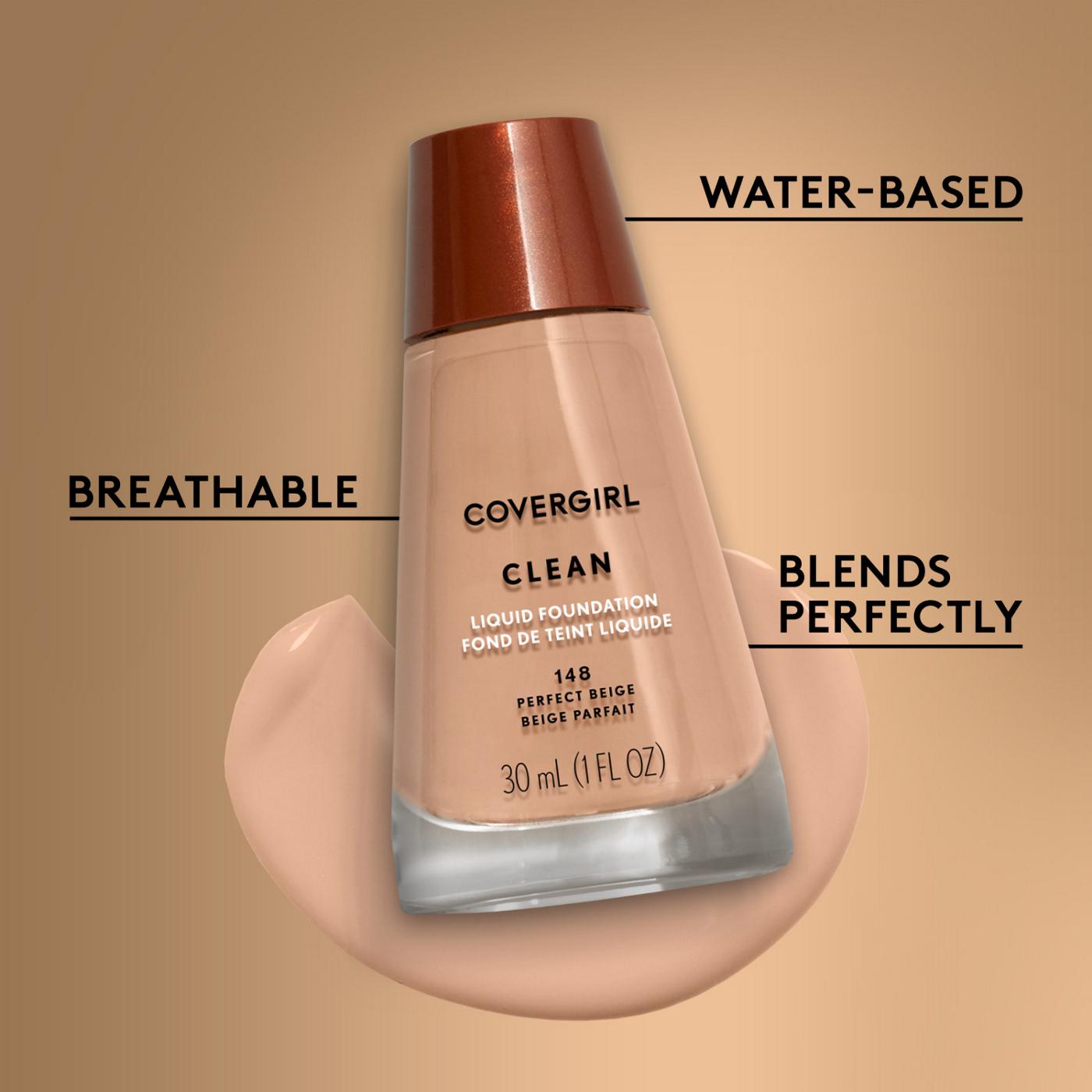 Covergirl Clean Liquid Foundation 153 Sand Beige; image 3 of 9