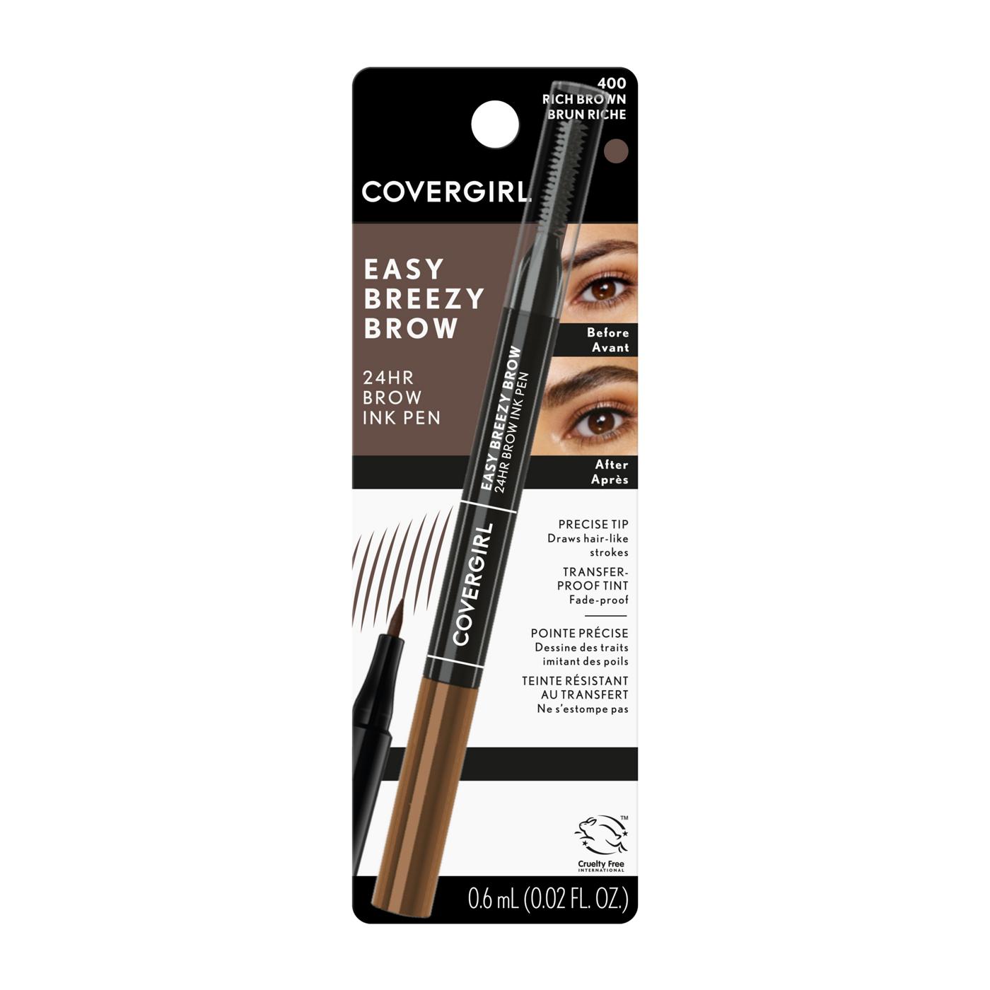 Covergirl Easy Breezy Brow All-Day Brow Ink Pen -400 Rich Brown; image 1 of 8
