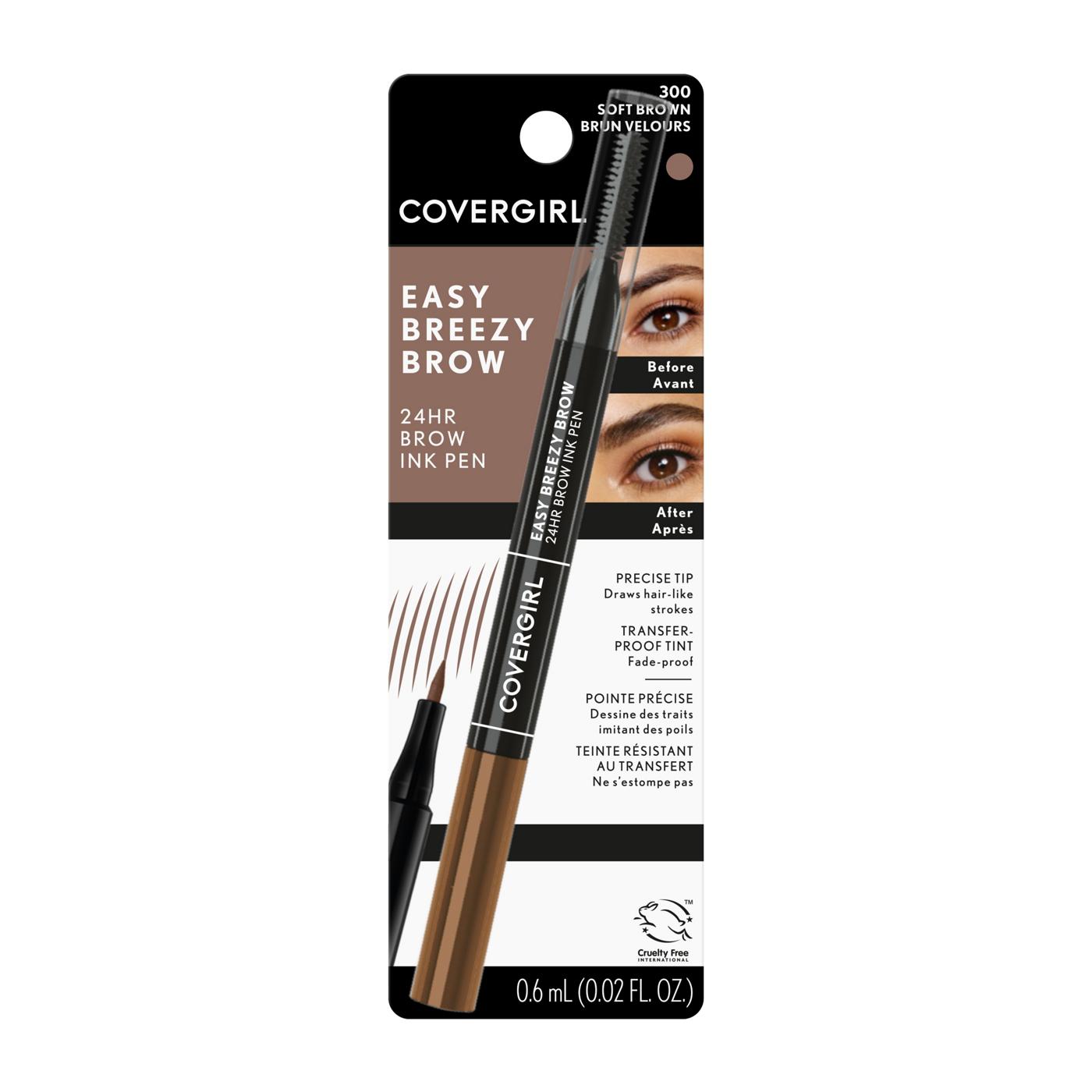 Covergirl Easy Breezy Brow All-Day Brow Ink Pen Soft Brown 300; image 1 of 11