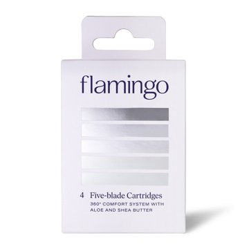 Flamingo Five-Blade Razor Cartidges, 4 ct