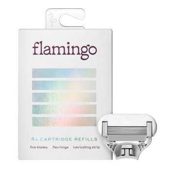 Flamingo Five-Blade Razor Cartidges, 4 ct