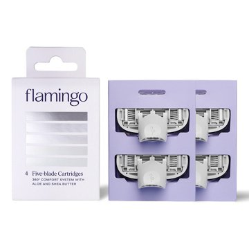 Flamingo Five-Blade Razor Cartidges, 4 ct