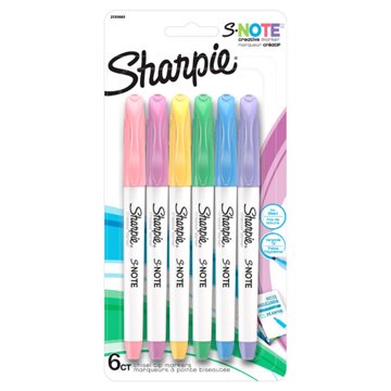 Sharpie S-Note Chisel Tip Creative Markers - Assorted Ink, 6 pk