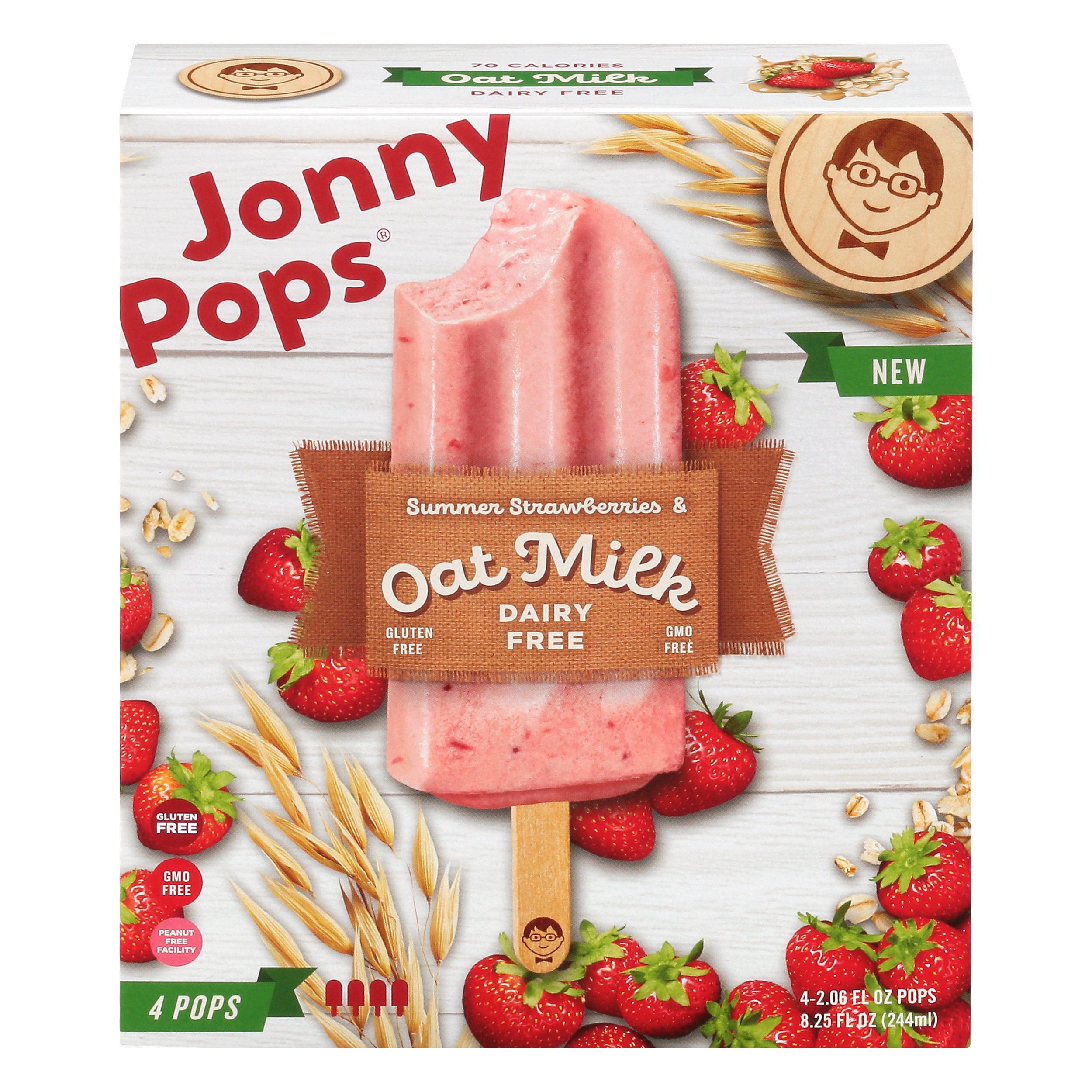 Jonny Pops Summer Strawberries & Oat Milk Dairy Free Pops Shop Ice