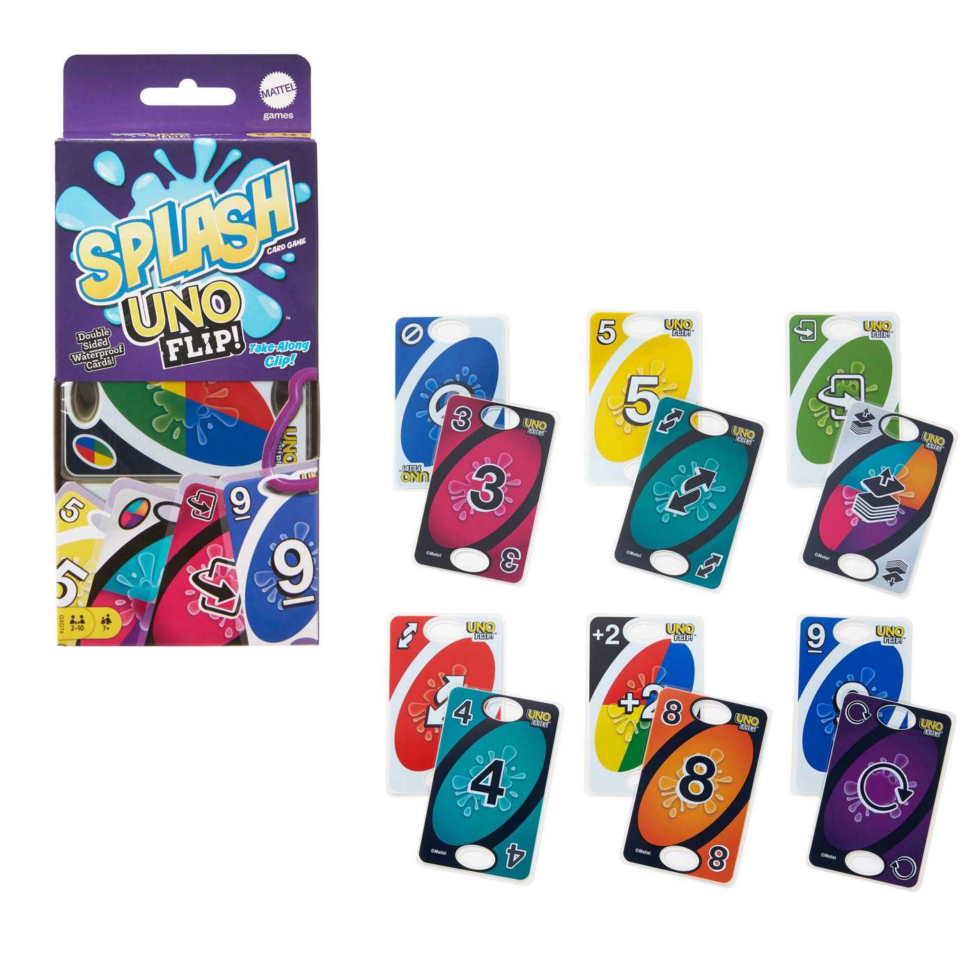 Uno Flip Splash Edition Card Game; image 2 of 3