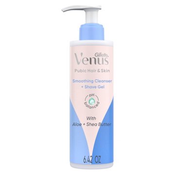 Venus Pubic Hair & Skin Smoothing Cleanser + Shave Gel, Bikini Zone Shave Gel, 6.42 oz