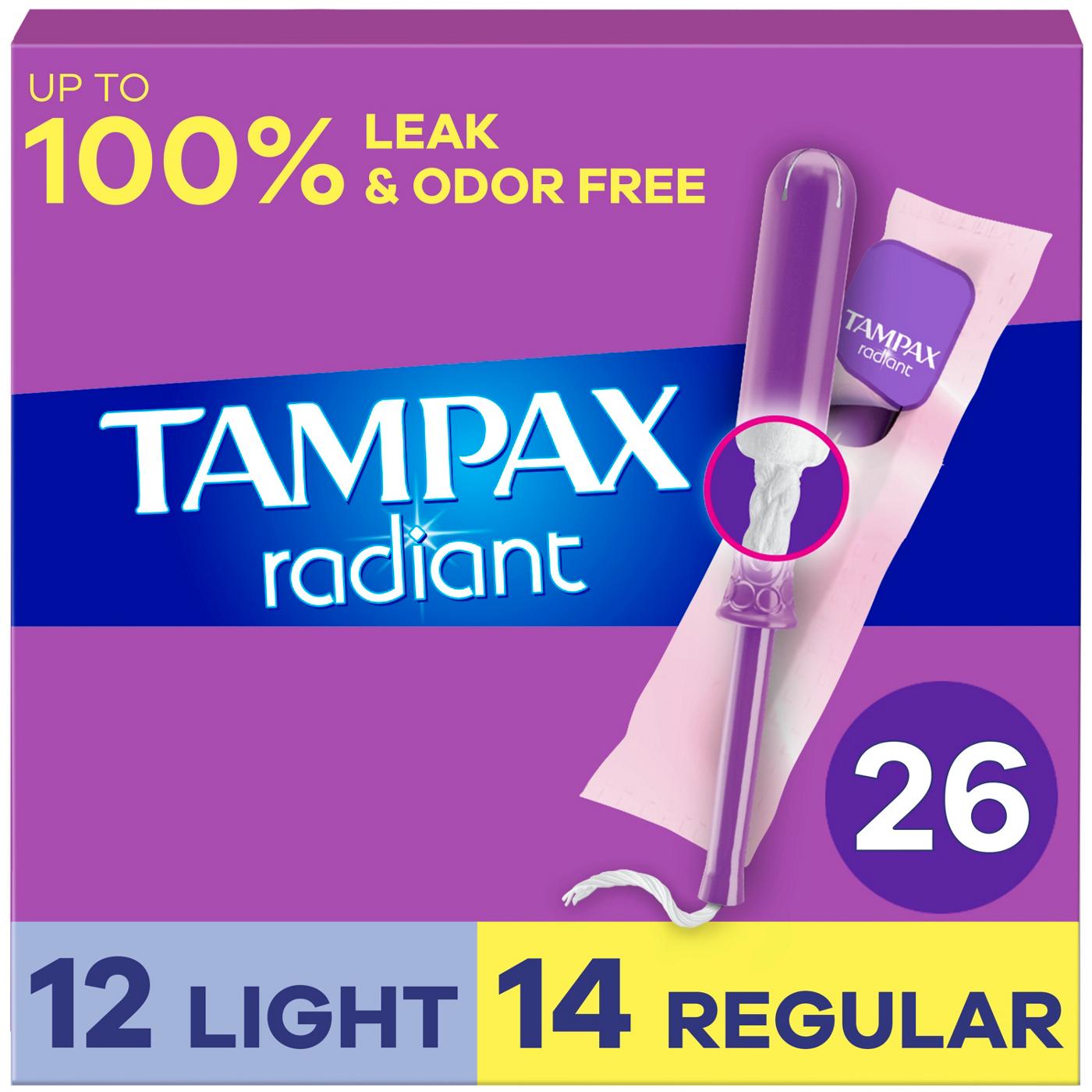 Tampax Radiant Tampons Duo Pack, Light/Regular Unscented; image 1 of 5