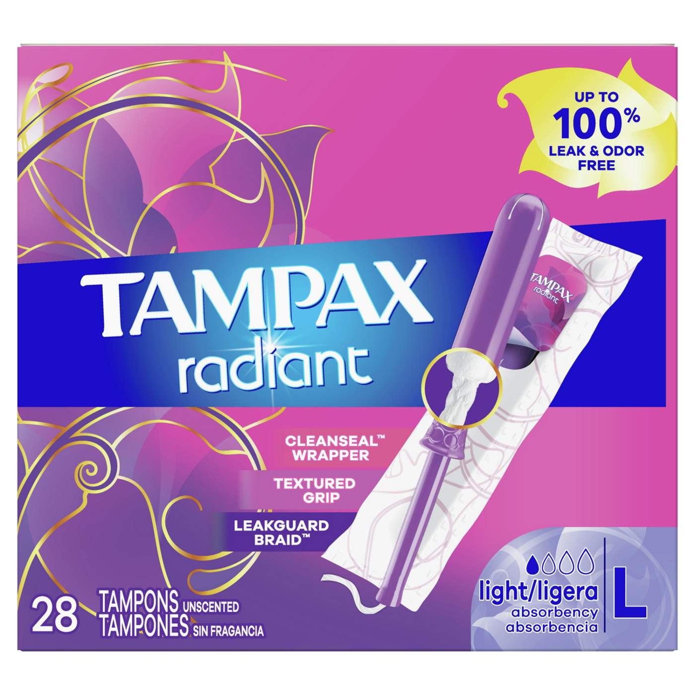 Tampax Radiant Tampons - Light; image 1 of 6