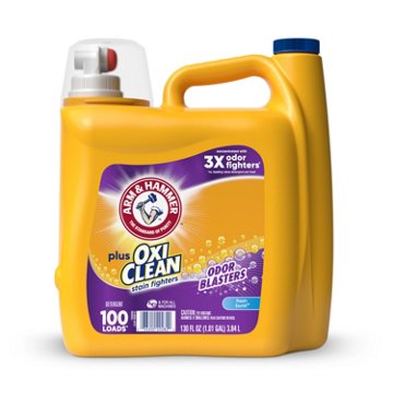 Arm & Hammer Plus OxiClean Odor Blasters HE Liquid Laundry Detergent, 100 Loads - Fresh Burst, 130 oz
