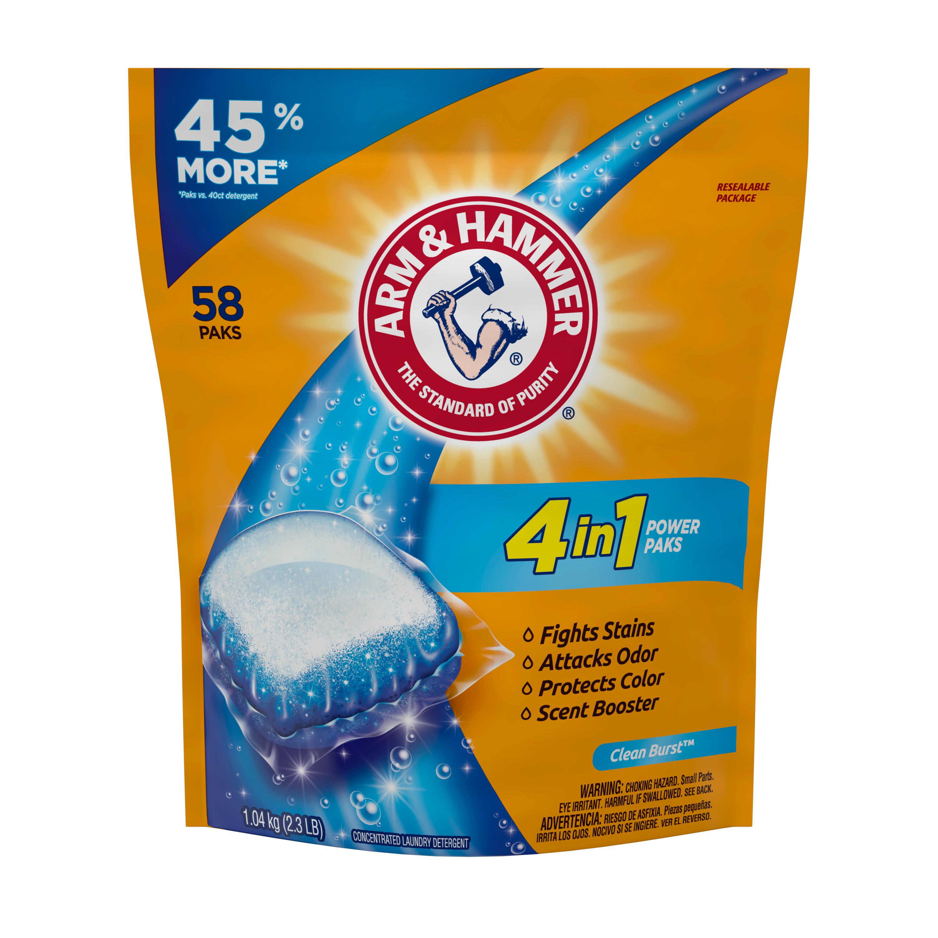 Arm & Hammer Clean Burst 4 In 1 Laundry Detergent Power Paks Shop