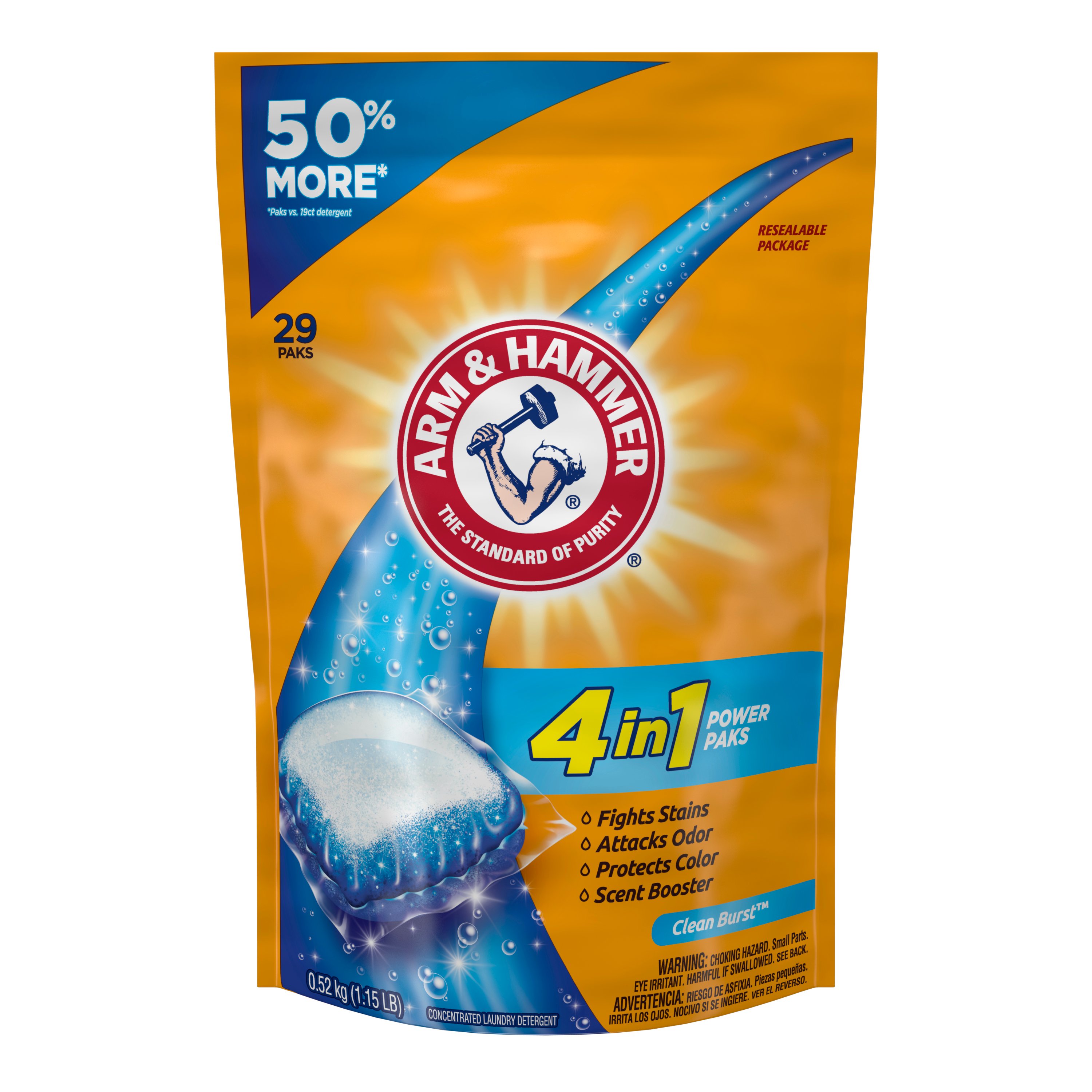 Arm & Hammer Clean Burst 4 In 1 Laundry Detergent Power Paks Shop
